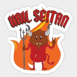 Hail Seitan Small Sticker